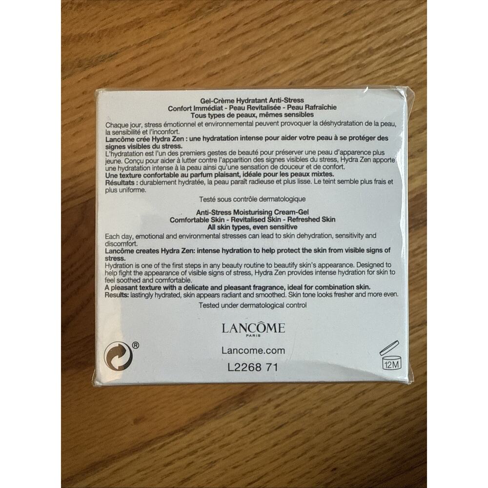 Lancome Hydra Zen Anti-Stress Moisturizing Cream Gel 1.69 Fl Oz Sealed - Picture 4 of 5